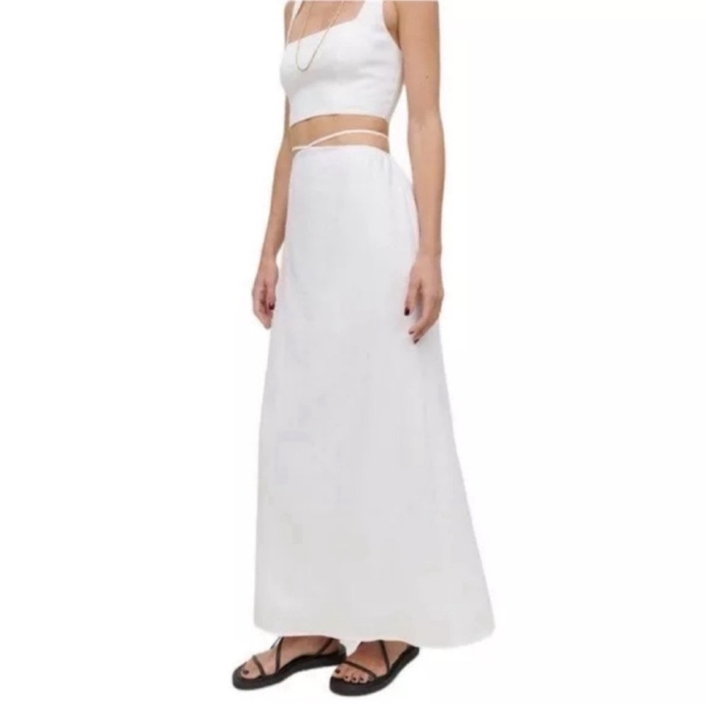 Reformation Pepper Linen Two Piece Skirt Top White Size 6 - Picture 4 of 10